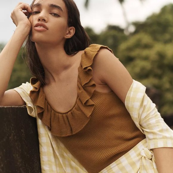 Madewell Tops - Madewell Wakeford Ruffle Sweater Tank